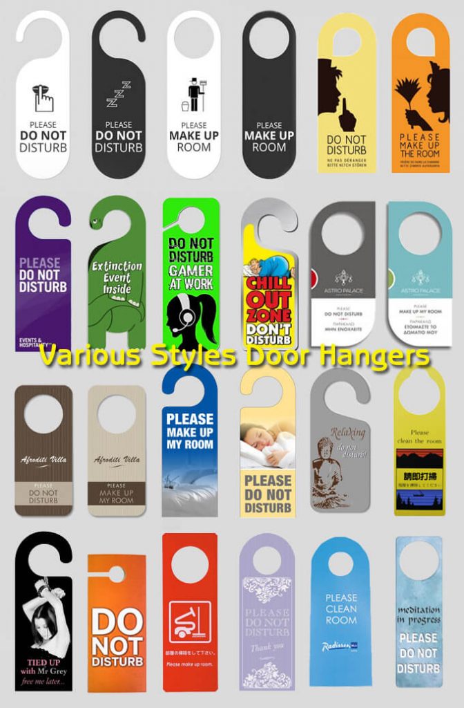 various hotel DND signs designs